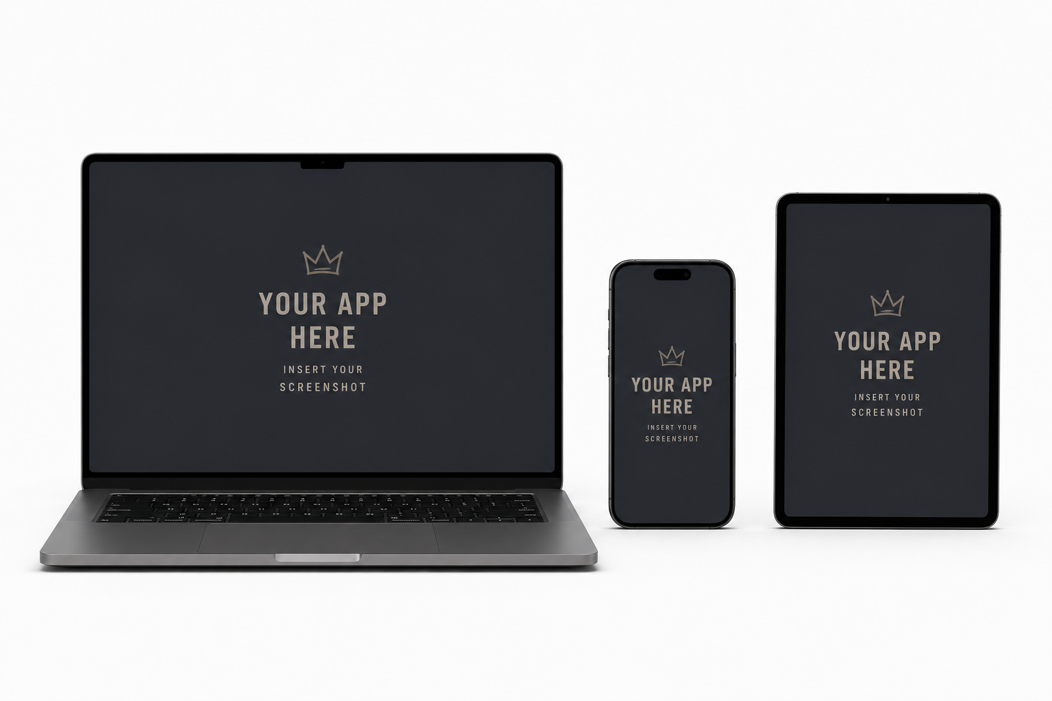 Laptop, phone, and tablet device mockup
